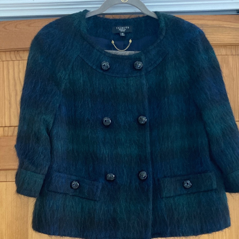 Talbots Black Watch Wool and Alpaca Jacket